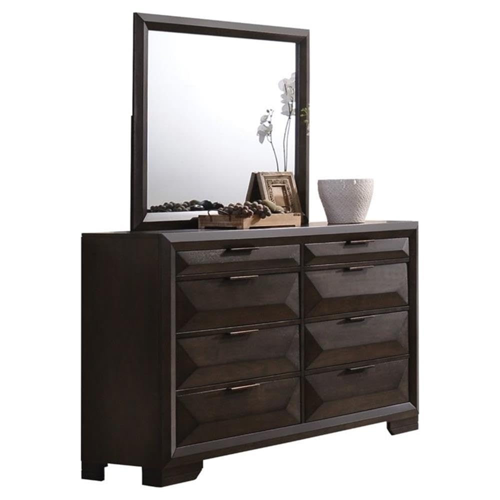 Merveille Rectangular Bedroom Mirror in Rich Espresso