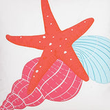 Starfish Trio Embroidered Pillow 18 x 18 Coral