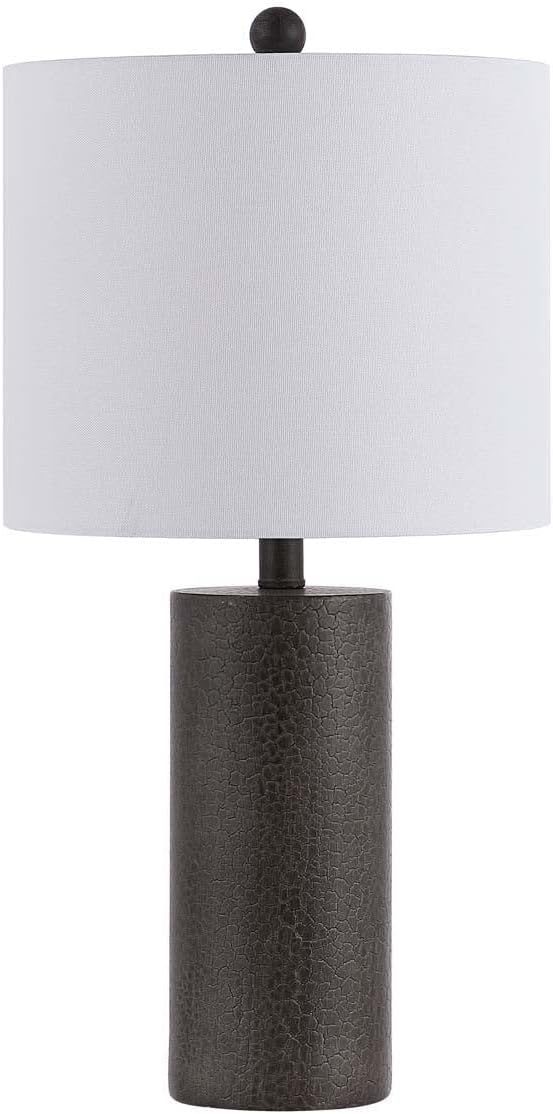 Lighting Collection Nori Modern Dark Grey Cylinder 24-inch Bedroom Living Room Home