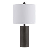 Lighting Collection Nori Modern Dark Grey Cylinder 24-inch Bedroom Living Room Home