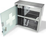 Medical Cabinet First Aid Locking Door and 2 Shelves for Medicine and Bandages