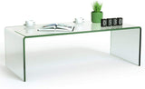 Glass Coffee Table, 42.5" L × 20" W ×14" H, Modern Home Furniture