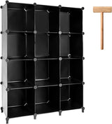 12-Cube Bookshelf Closet Organizer Storage Shelves Cubes Organizer Plastic Square