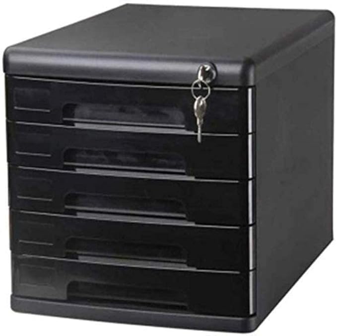 File Cabinet File Cabinet 5 Drawers Desktop Data Storage Cabinet Key Lock Office Cabinet Plastic Home Office Furniture Bookcase