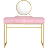 Base Vanity Set with 2 Drawers in Pink and Gold