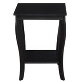 American Heritage Square End Table with Shelf, Black