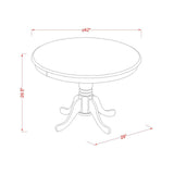 HLML5-MAH-LC 5 Piece Dining Table Set for 4 Includes a Round Kitchen Table with Pedestal and 4 Faux Leather Dining Room Chairs,