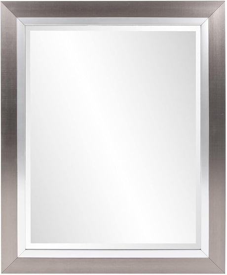 69044 Chicago Tall Rectangular Mirror, 18 x 54-Inch, Brushed Silver