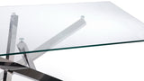 Modern Cortez 79" Clear Glass Dining Table with Polished Stainless Steel Base