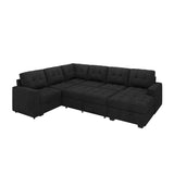 Sectional Sleeper Sofa with Pull Out Bed, U Shaped Sectional Couch for Living Room,