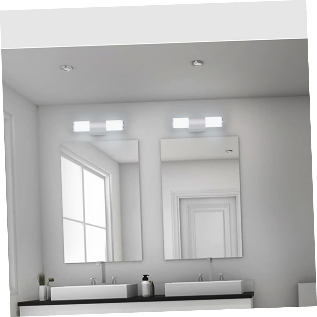 Modern Simple Led Wall Light Wood Mirror Front Lamp Creative Bathroom Cabinet Light