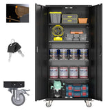 Garage Storage Cabinet with Wheels,72" H Metal Storage Cabinety