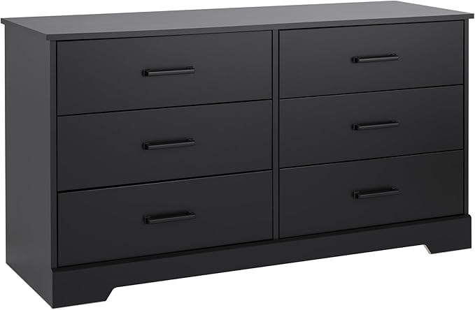 Sonoma Bedroom Furniture: Black Double Dresser for Bedroom, 6-Drawer Wide Chest of Drawers