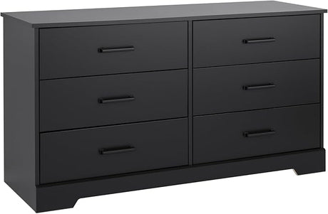 Sonoma Bedroom Furniture: Black Double Dresser for Bedroom, 6-Drawer Wide Chest of Drawers