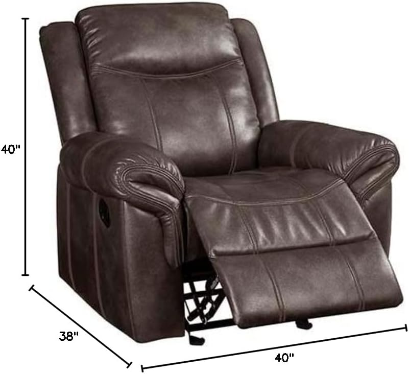 Glider Recliner in Brown Leather Aire