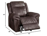 Glider Recliner in Brown Leather Aire