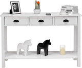 47’’ Console Sofa Table with 3 Storage Drawers and 1 Shelf, White