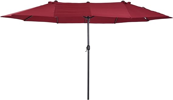 Extra Large 15ft Patio Umbrella, Double-Sided Outdoor Umbrella