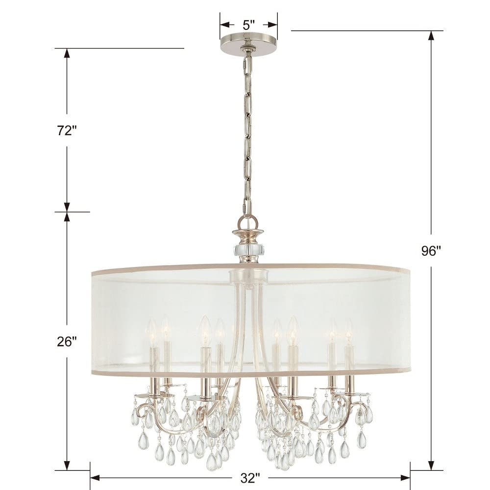 Hampton 8 Light Drum Shade Polished Chrome Chandelier