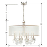 Hampton 8 Light Drum Shade Polished Chrome Chandelier