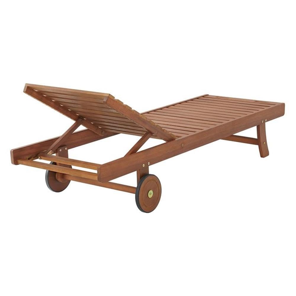 Caspian 2-Pack Adjustable Eucalyptus Wood Outdoor Lounge Chairs