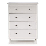 Tall Wood Dresser Bedroom Storage Drawer  4 Drawer White