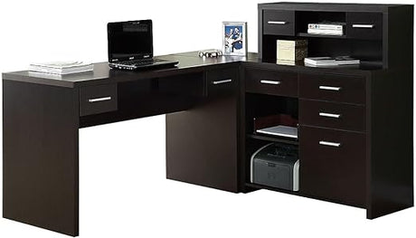 VersaMax L Shaped Corner Desk with Hutch – Adjustable Left or Right Setup