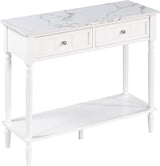 French Country 2-Drawer Hall Table with Shelf, Espresso