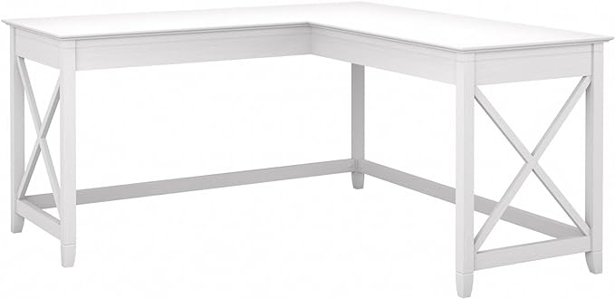 Key West L-Shaped Desk 60-Inch Modern Farmhouse Writing Desk for Home Office