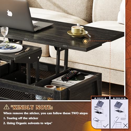 Coffee Table, Lift Top Coffee Table with Hidden Compartment