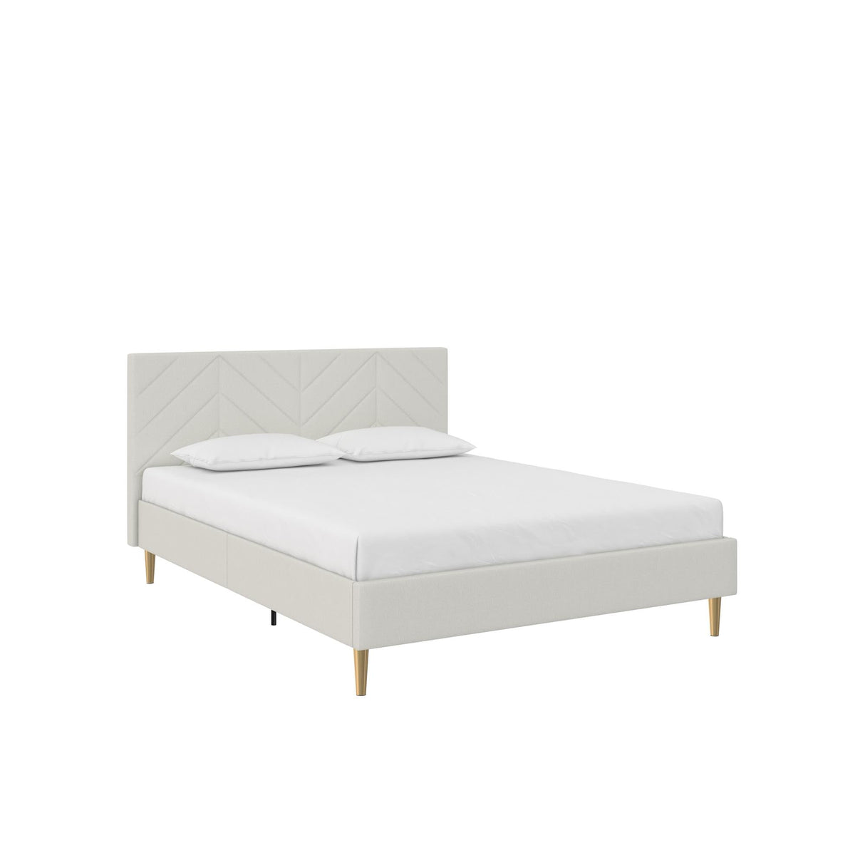 DHP Andrea Tufted Upholstered Platform Bed, Queen, Gray Linen