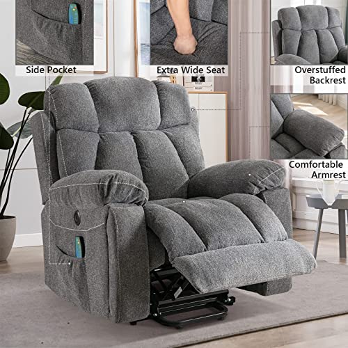 StoneCraft Titan XL Power Lift Recliner Chair – Massage, Heat, USB & Hidden Cup Holders