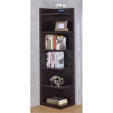 6 Shelf Narrow Corner Bookcase in Cappuccino