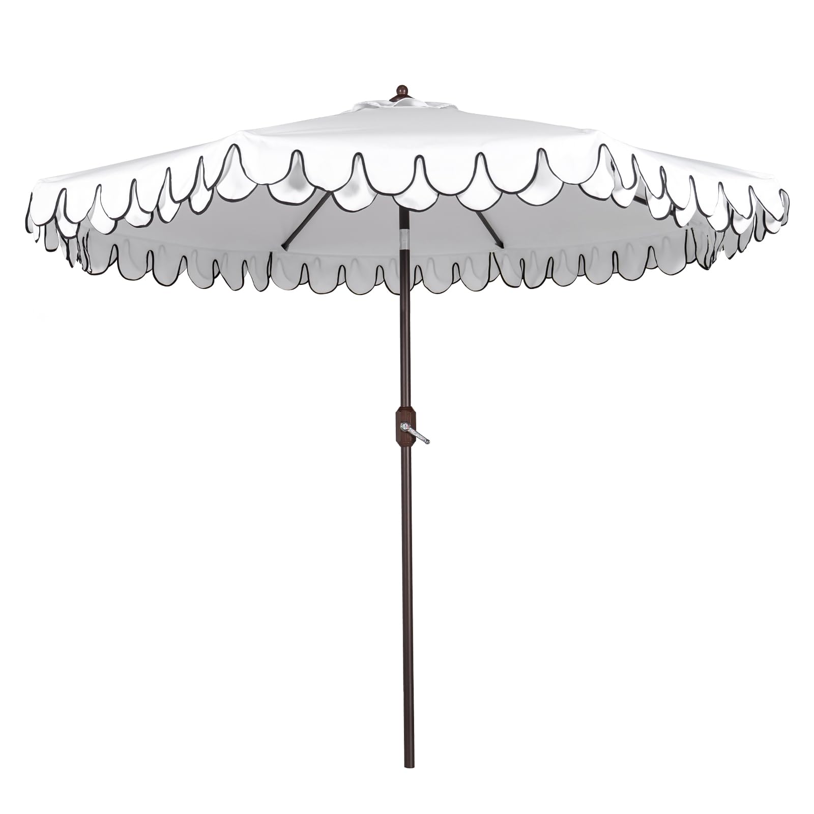 9Ft Elegant Valance Patio Umbrella, Outdoor Umbrellas for Patio with Tilt and Crank Systerm