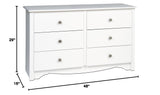 Sonoma 6 Drawer Dresser for Bedroom, Wide Chest of 6 Drawers, Bedroom Furniture,