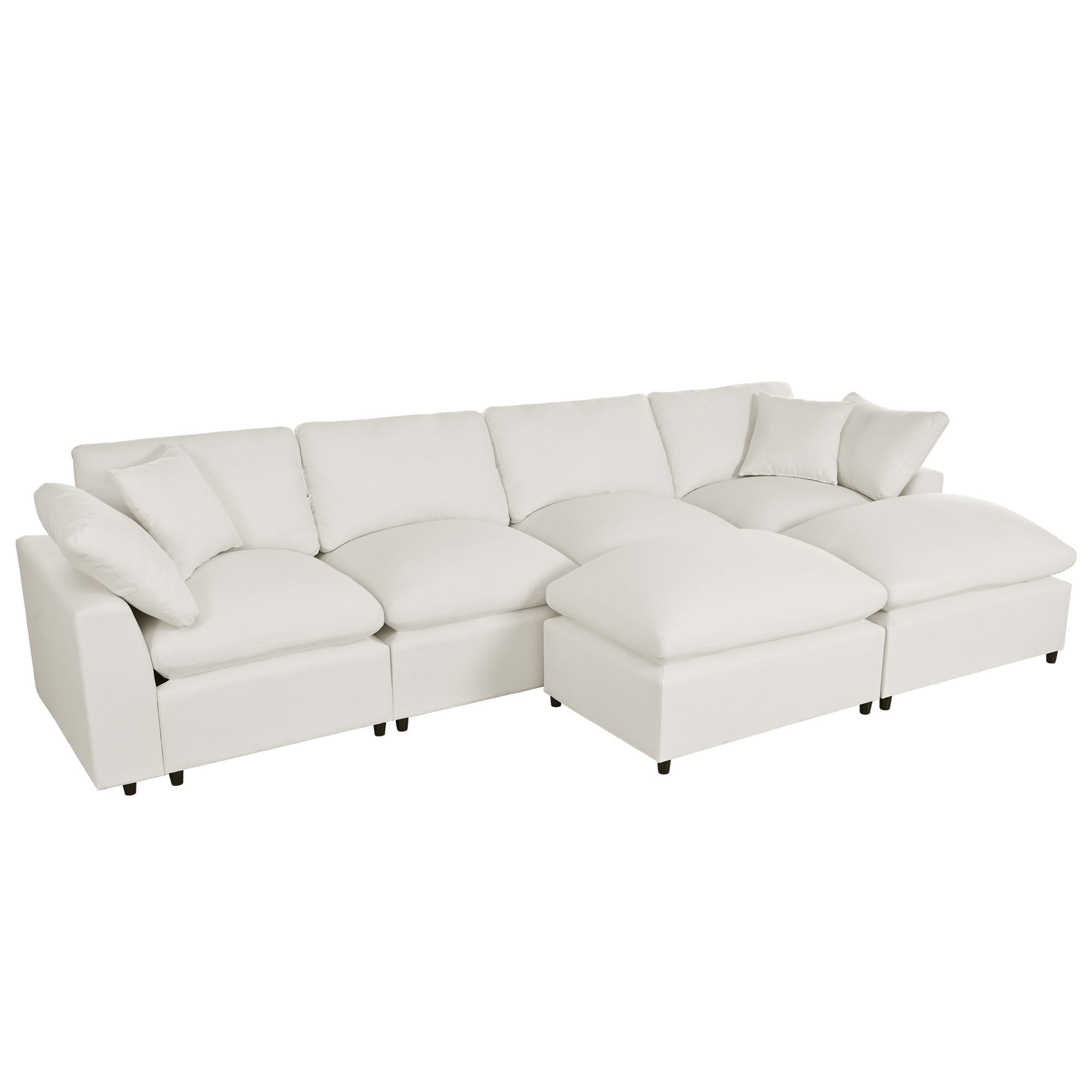 Modern Large U-Shape Sectional Sofa, 2 Large Chaise