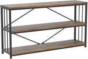 Industrial Console Entryway Table, Metal Wood Rustic Sofa Table with Storage