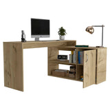 Modern L-Shaped Computer Desk with Open & Closed Storag