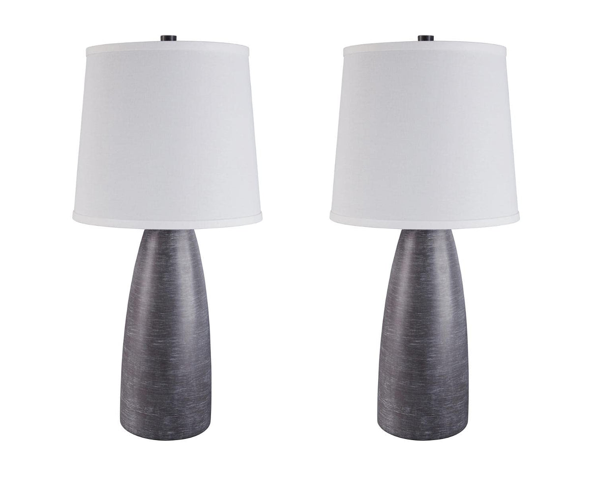 Shavontae Modern Table Lamp Set - 27.5" Gray Poly Lamps (2-Pack)