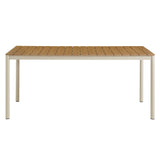 Finn 71 Inch Outdoor Patio Dining Table for 6 People in Natural