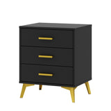 19.7" End Table Bedside Table with 3 Drawers, Modern Nightstand