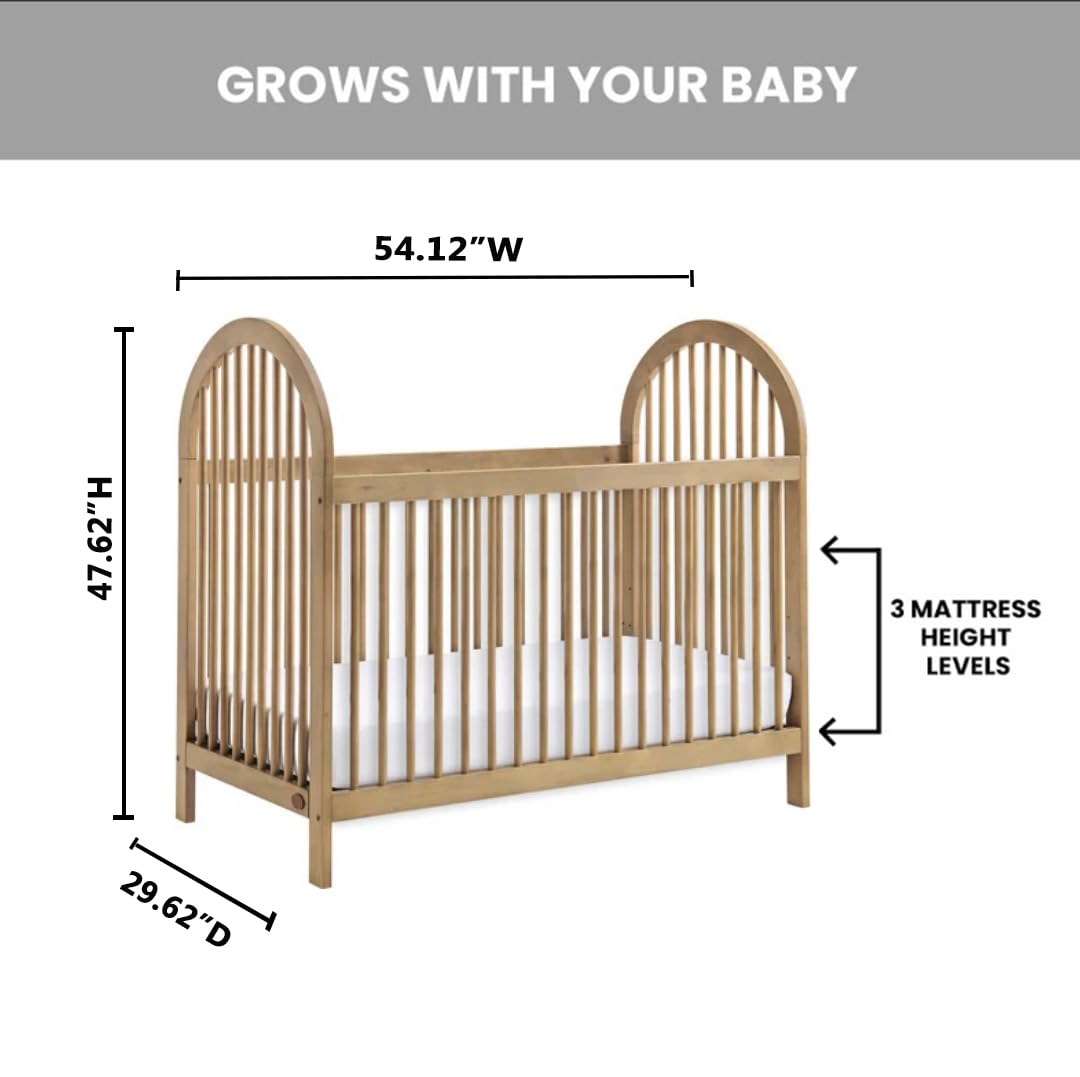 Everlee 3-in-1 Island Crib, Honey Wood