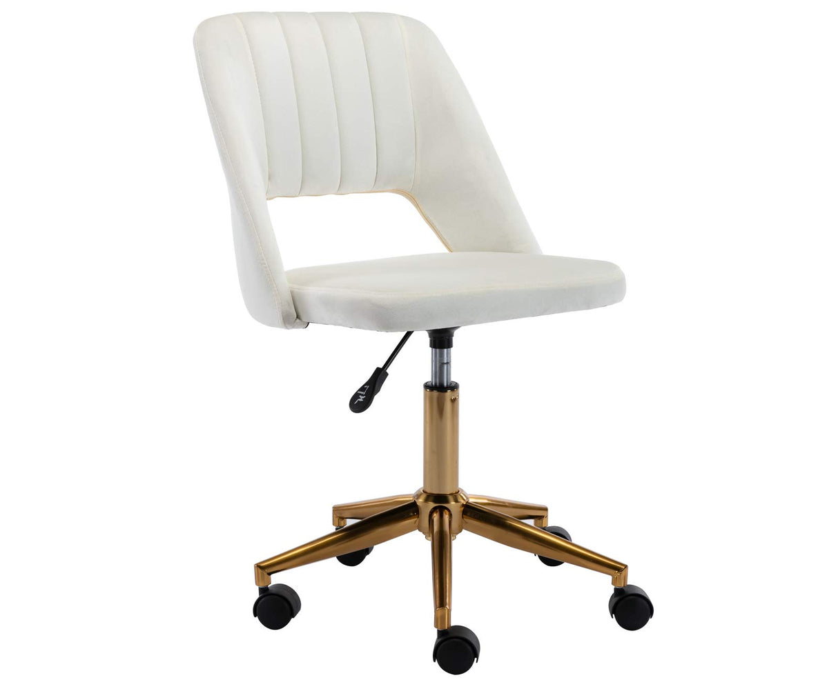 elvet Office Desk Chair with Wheels, Mid Back Modern Home Office Chair Small and Cute