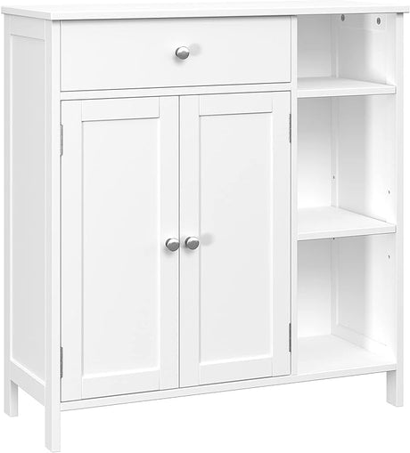 Bathroom Cabinet with Doors, Bathroom Floor Cabinet with Drawer, Adjustable Shelf,