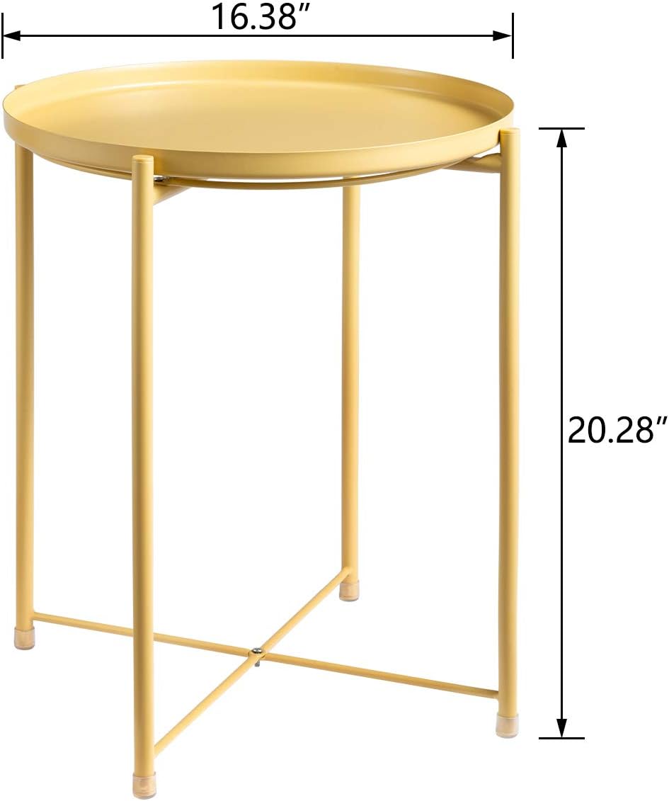 Tray Metal End Table, Sofa Table Small Round Side Tables