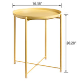 Tray Metal End Table, Sofa Table Small Round Side Tables