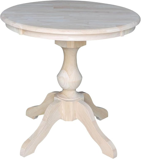 International Concepts 30" Round Top Pedestal Table-28.9" H, Unfinished