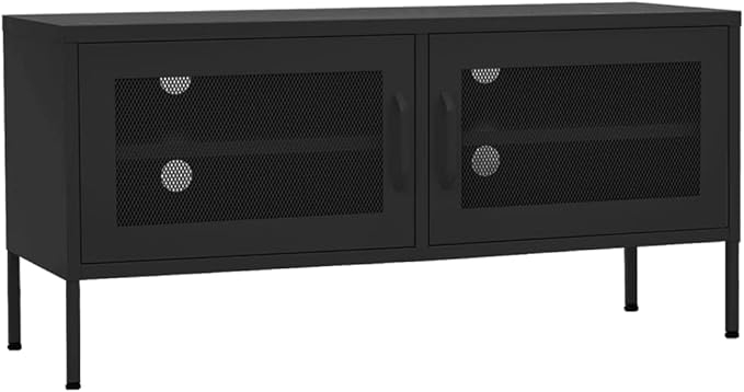 Steel TV Stand with Adjustable Levelers, Olive Green, 41.3"x13.8"x19.7"