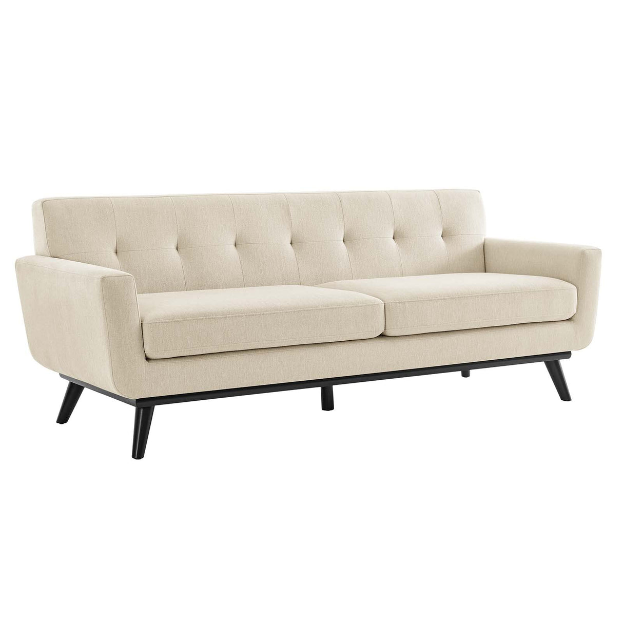 Engage Herringbone Fabric Sofa, Beige