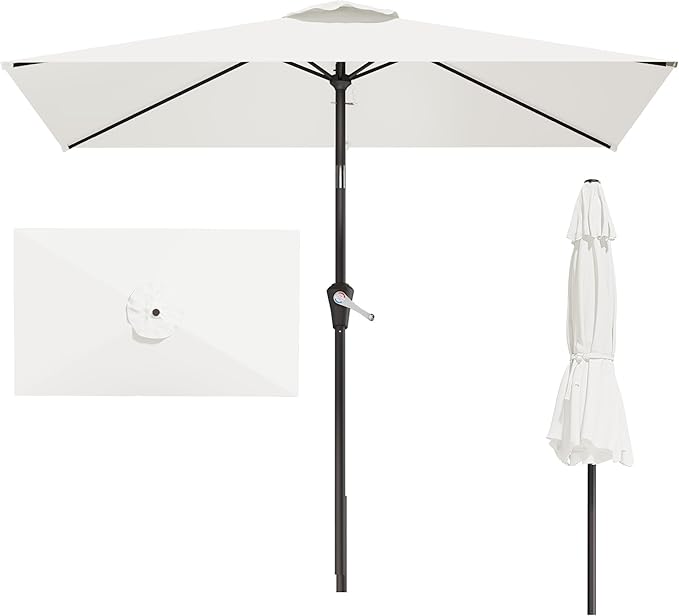 6.5' x 10' Rectangular Patio Umbrellas for Outdoor, Outdoor Table Umbrella